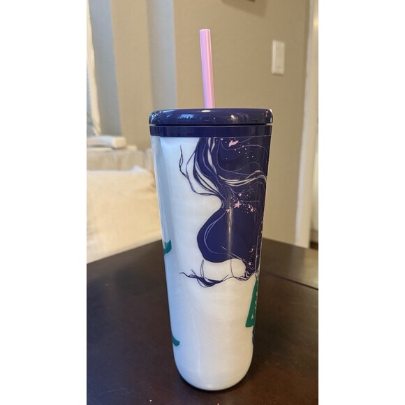 Unused STARBUCKS 24oz Venti Mermaid Iridescent Siren Logo Cold Cup Tumbler 2025 - Picture 3 of 8